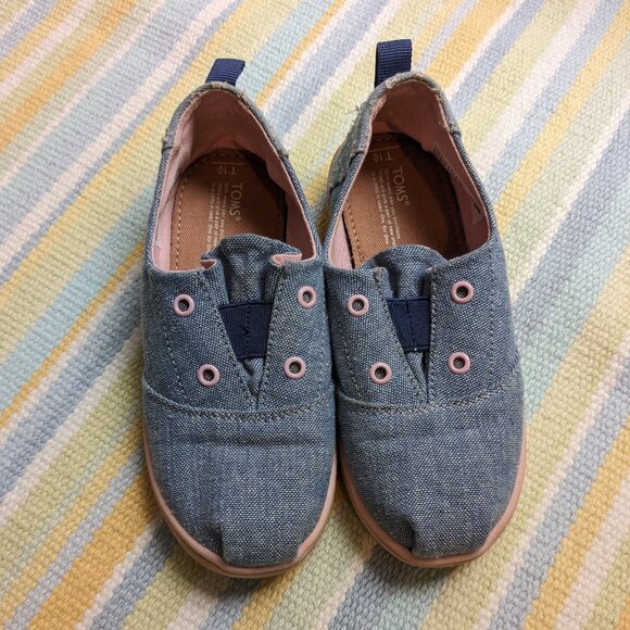 ⭐ Toms Blossom Slub Chambray shoes size 10 - Picture 1 of 8